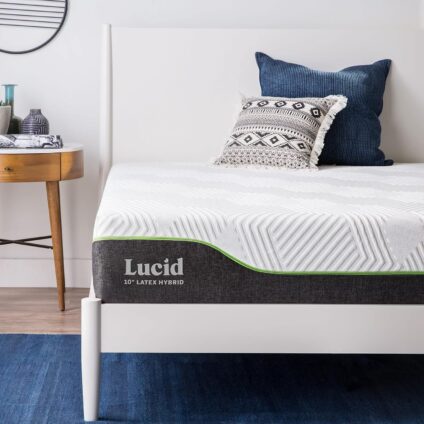 LUCID Matelas hybride, 25 cm epaisseur – Latex réactif